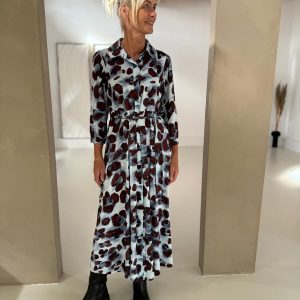 Iz Naiz jurk blauw bruin