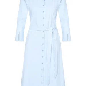 Mi Piace travel jurk drie kwart mouw light blue