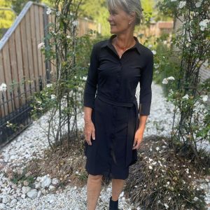 Mi Piace travel jurk driekwart mouw zwart