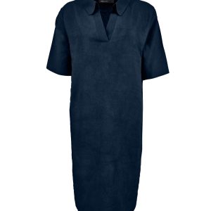 Fos jurk Paulien linnen uni navy