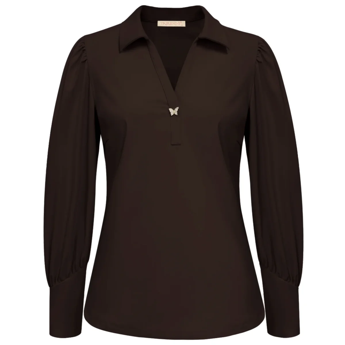Triple Nine travel blouse vlinder donkerbruin - Afbeelding 2