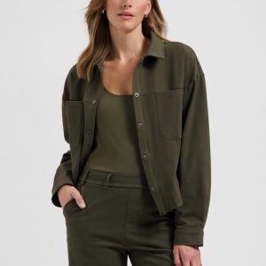 Lady Day Merci brushed jacket dark olive