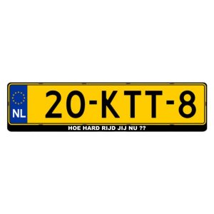 Kentekenplaatsticker HOE HARD RIJD JIJ ??